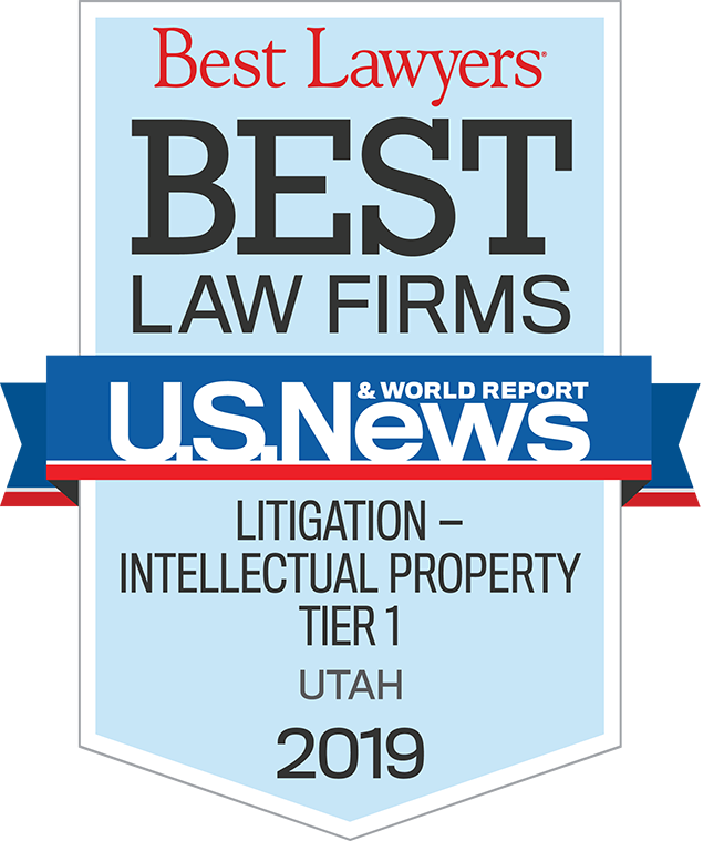 TNW was awarded Best Law Firms for Litigation Intellectual Property Tier 1 Utah 2019 by U.S. News World & Report / Best Lawyers®.